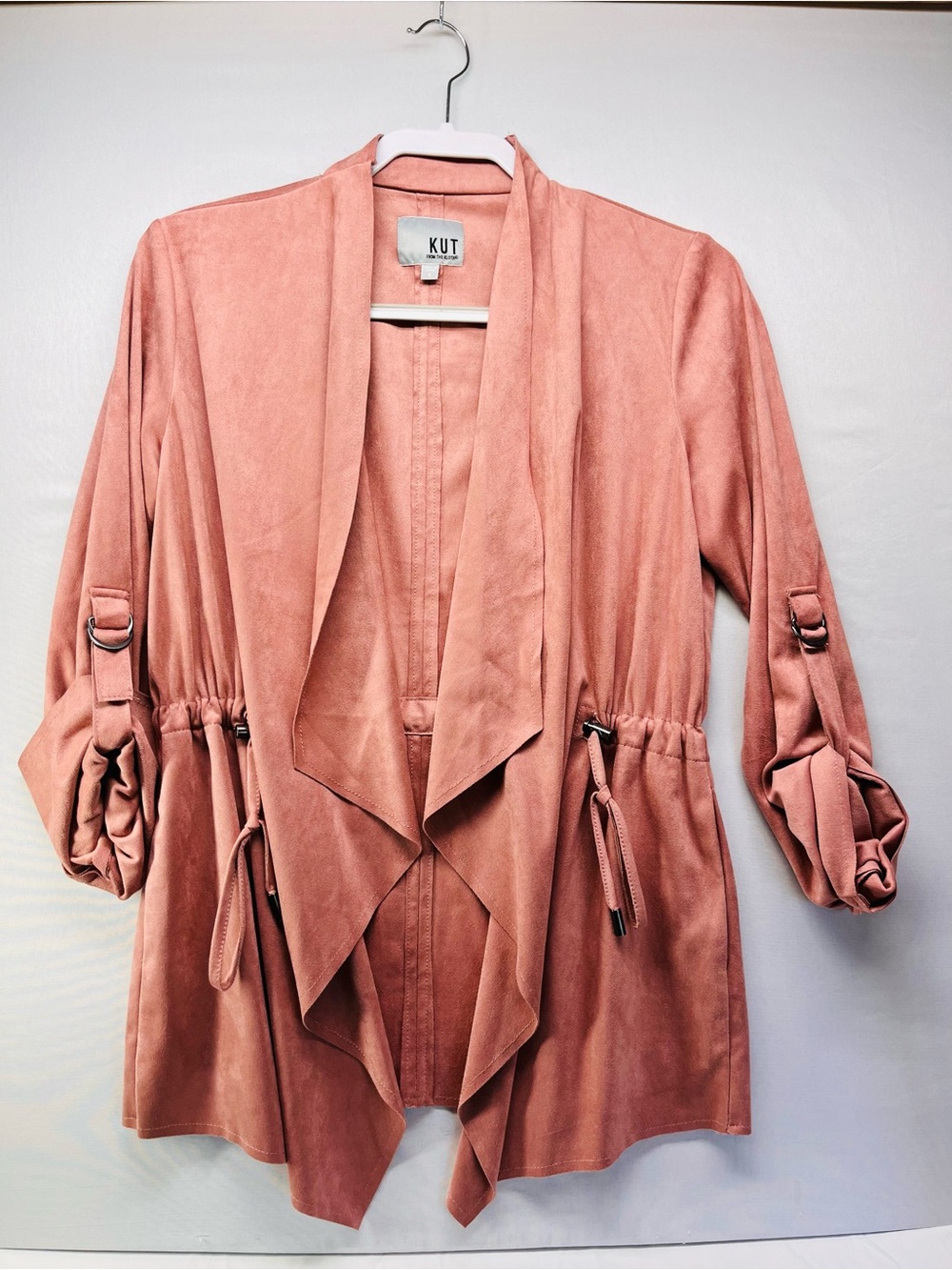 Kut from‎ the Kloth Dusty Rose Suede-Effect Draped Utility Jacket